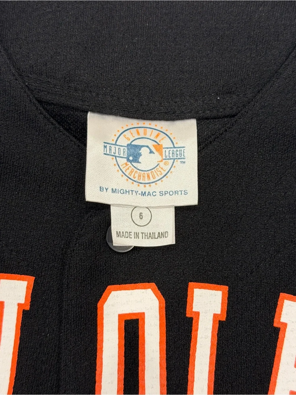 Vintage Baltimore Orioles Kids 6 Jersey Mighty Mac Black Button-Up MLB